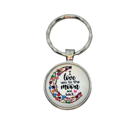 keychain silver love to the moon